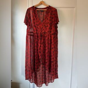 Torrid Rust Floral button front blouse / dress